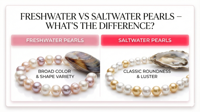 Freshwater vs Saltwater Pearls – What’s the Difference?