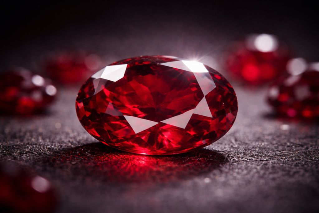 high quality ruby stone deep red gemstone oval cut close up jewelry