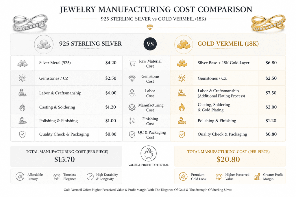 925 Silver vs Gold Vermeil: Which is Better for Your Business?