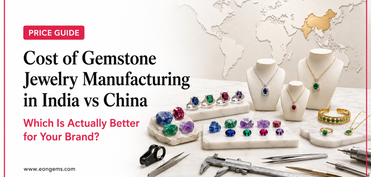 Cost of Gemstone Jewelry Manufacturing in India vs China — Which Is Actually Better for Your Brand?