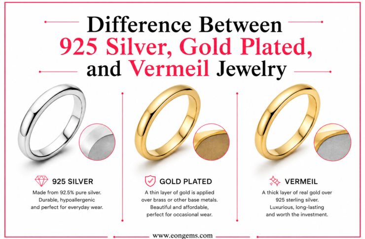 Difference Between 925 Silver, Gold Plated, and Vermeil Jewelry