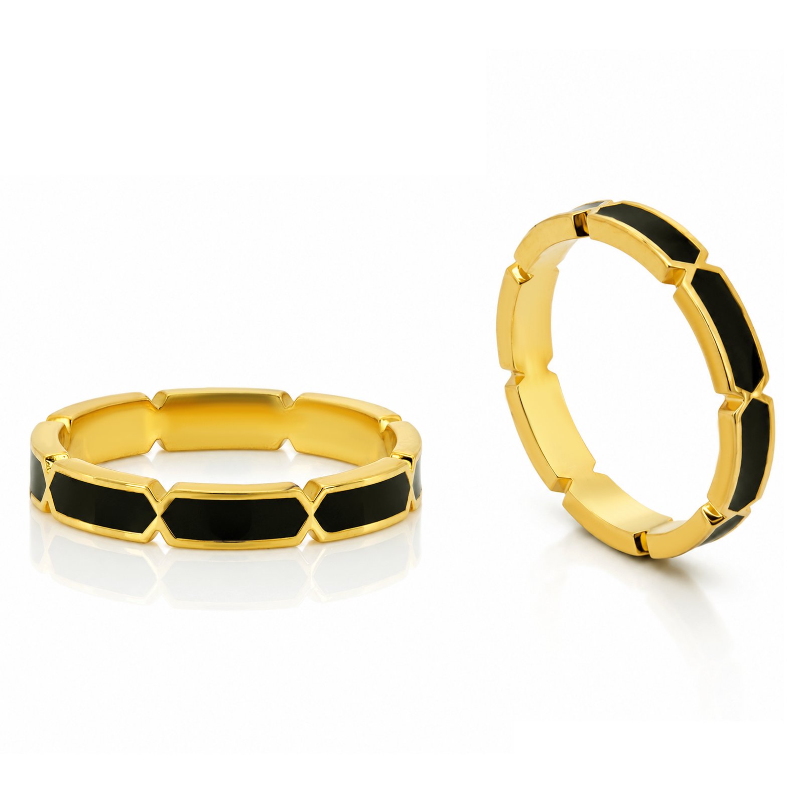 Black Accent Organic Branch Ring