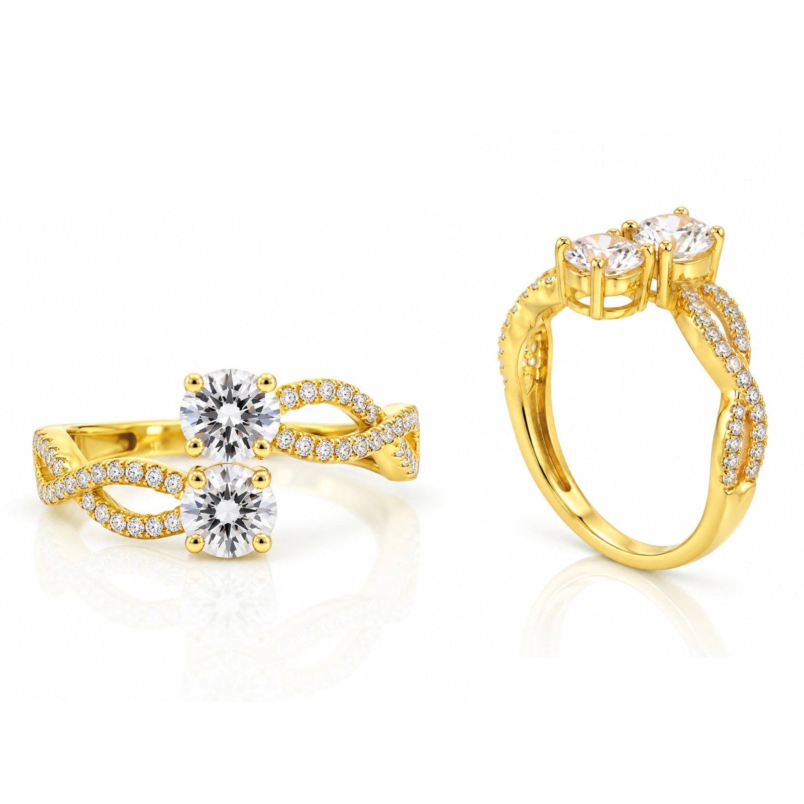 Double Stone Infinity Pavé Ring