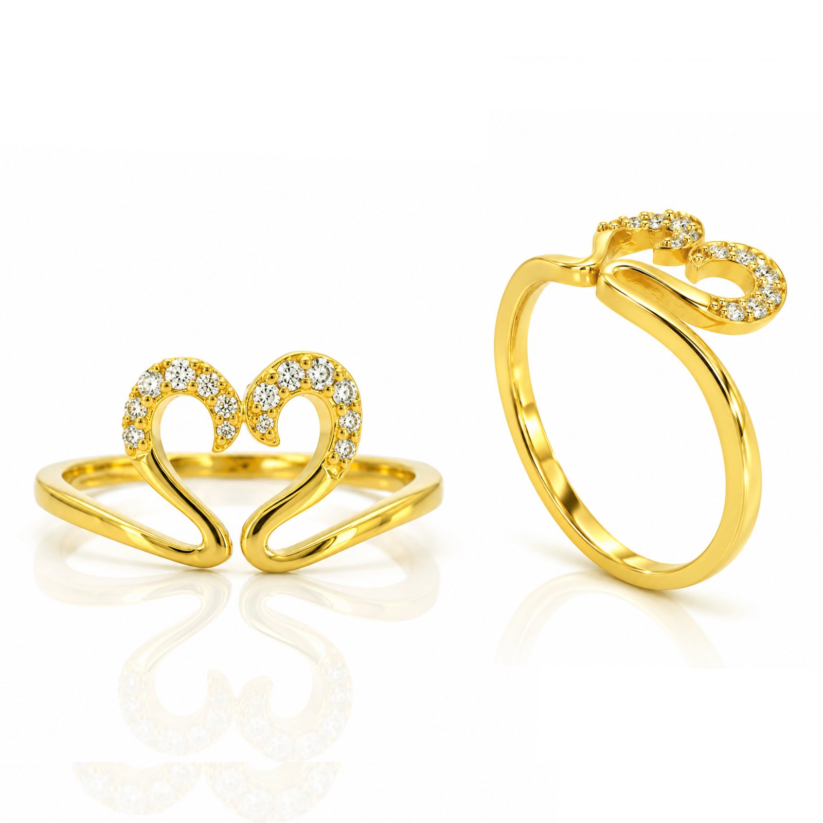 Floral Cluster Triple Band Ring